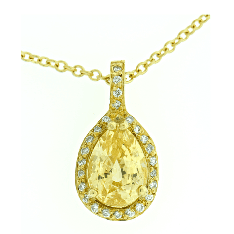 Natural untreated yellow sapphire halo ring