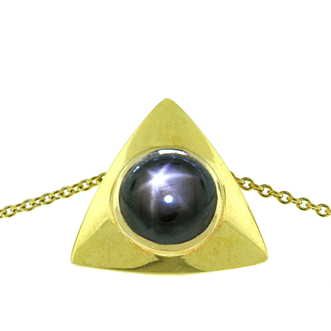 Blackstar Sapphire 18k Yellow Necklace